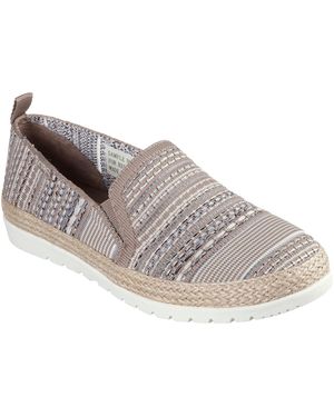 Skechers Woven Twin Gore Slip On Espadrilles - Grey