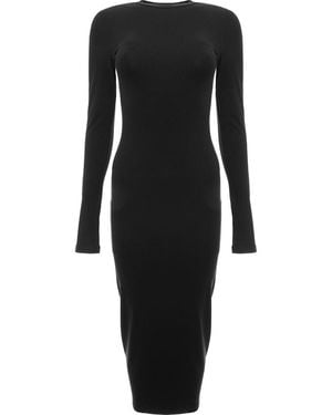 Raey Recycled Yarn Long Sleeve Bodycon Midi Dress - Black