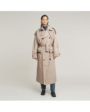 G-Star Macro Balloon Trench Coat - Natural