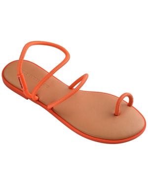 Havaianas Una Toe Post Thong Toe Flat Sandals - Orange