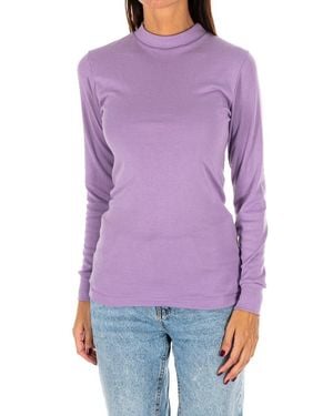 Kisses&Love Long-Sleeved T-Shirt With Half-High Collar 1625-M - Purple
