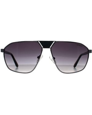 Guess Aviator Shiny Gunmetal Gradient Smoke Gu00086 - Purple