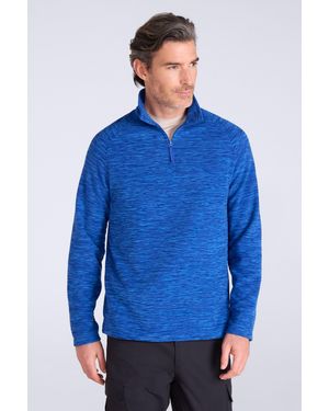 Mountain Warehouse 'Snowdon' Fleece Top Half Zip Breathable Quick Dry Jumper - Blue