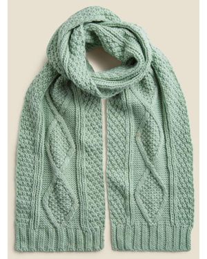 Sosandar Kelly Mint Cable Knit Scarf - Green