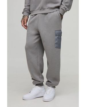 BoohooMAN Tall Straight Leg Cargo Joggers - Grey