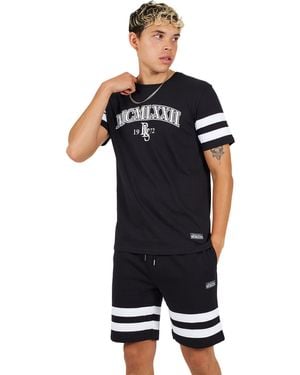 Brave Soul T-Shirt & Short Co-Ord Set - Black