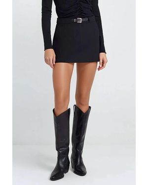 Hiccup Mini Straight Skorts - Black