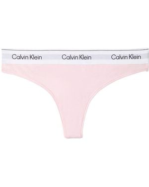 Calvin Klein Logo Katoenmix String (Wieg Roze)