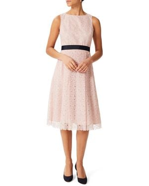 Hobbs Iris Embroidered Midi Dress - Pink