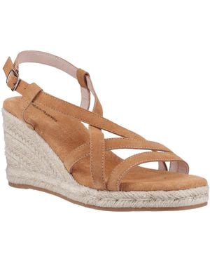Hush Puppies Jenny Espadrille Wedge Suede Wedges - Brown