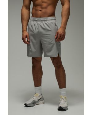 BoohooMAN Active Perforated 7Inch Shorts - Grey