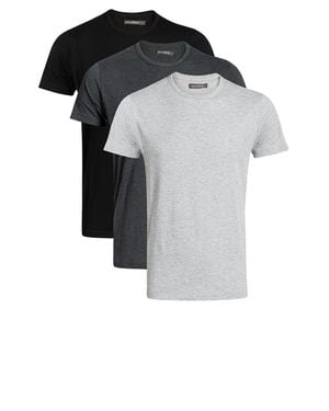 French Connection 3 Pack Cotton Crew Neck Short Sleeve T-Shirts - Black