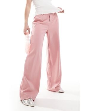 Object Tailored Wide Leg Trousers - Pink