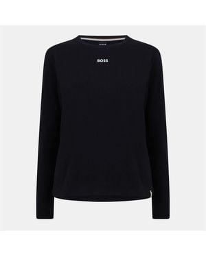 BOSS Ci Solid Patterned Pyjama Top - Black