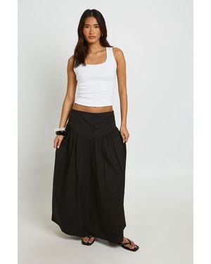 Boohoo Button Waistband Maxi Skirt - Black