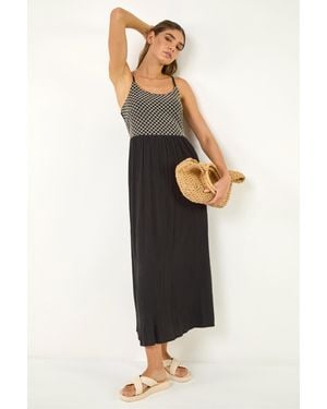 Roman Strappy Lace Midi Dress - Black