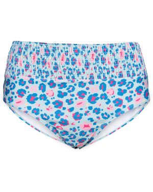 Trespass Ladies Eryn Leopard Print Swim Briefs (Light Sage) - Blue