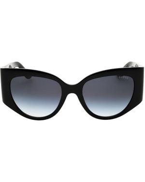 Guess Shiny Oval Sunglasses - Black