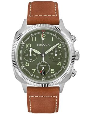 Bulova Military Vwi Special Edition Watch 96B482 Leather - Green