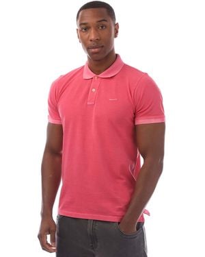 GANT Sunfaded Piqué Polo Shirt - Red