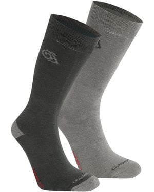 Craghoppers Adult Insect Repellent Socks (Pack Of 2) Pepper/Mid) - Grey