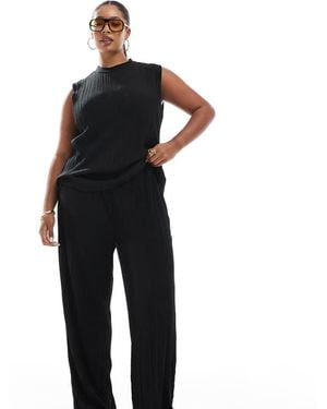 Vero Moda Plisse Trouser Co-Ord - Black