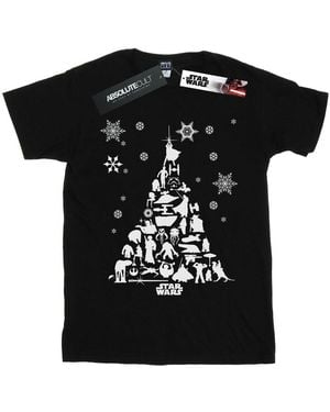 Star Wars Christmas Tree T-Shirt Cotton - Black