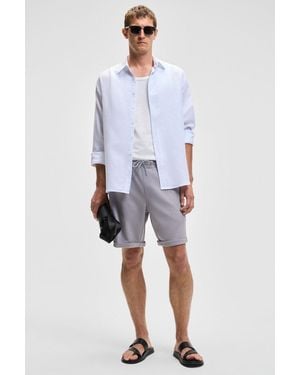 Grimelange Relaxed Drawstring Jersey Shorts - Blue
