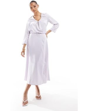 Vero Moda Midi Skirt With Embellished Bow - Purple