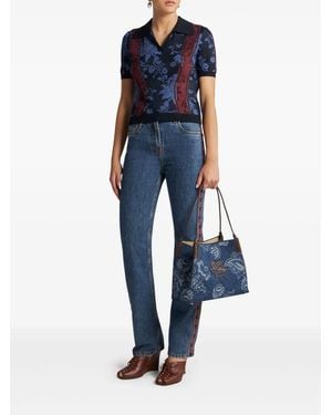 Etro Side Applique Jeans - Blue