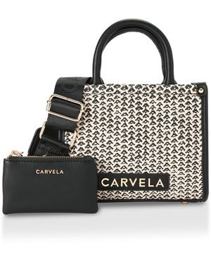 Carvela Kurt Geiger Canvas Sorrento Micro Tote Bag - Black