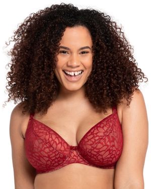 Curvy Kate Love Me Lace Plunge Bra - Red