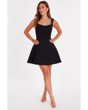 Quiz A-Line Bow Mini Dress - Black