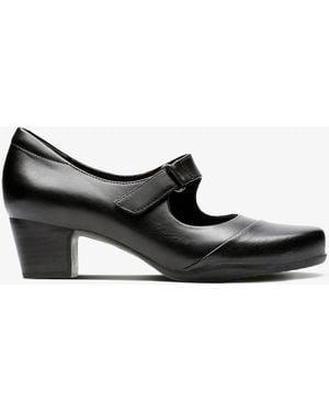 Clarks Rosalyn Wren Leather Shoes - Black