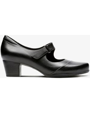 Clarks Rosalyn Wren Leather Shoes - Black