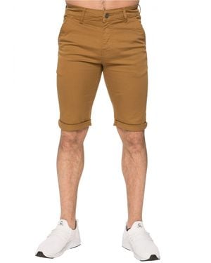 Enzo Slim Fit Stretch Chino Shorts - Natural
