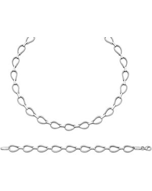 Orphelia 925 Sterling Set: Chain + Bracelet - White