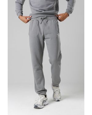 Firetrap Cotton Rich Brushed Fleece Joggers With Logo Strip Detail - Grey