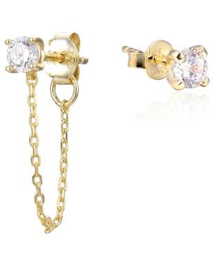 Gena Paris Gena.Paris 'Stone' 925 Sterling Stud Earrings - Metallic