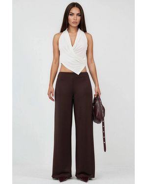 Busem High Waist Wide Leg Trousers - Brown