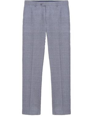 Lambretta Dawson Checked Suit Trousers - Blue