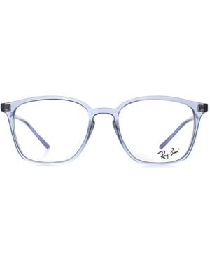 Ray-Ban Square Transparent Dark Rx7185 - Blue