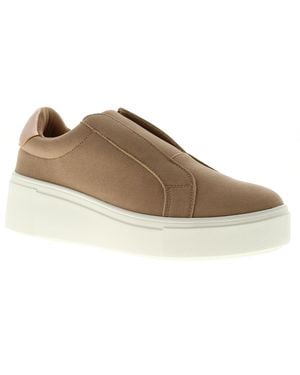 Wynsors Canvas Flatform Shoes Ultimate Slip On Suede Fabric - Black