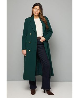 Wallis Double Crepe Trench Coat - Green