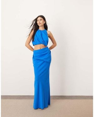 ARRANGE Drape Detail Maxi Skirt Co-Ord - Blue