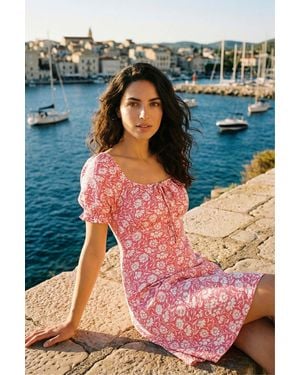 D.u.s.k Floral Tie Front Dress - Pink