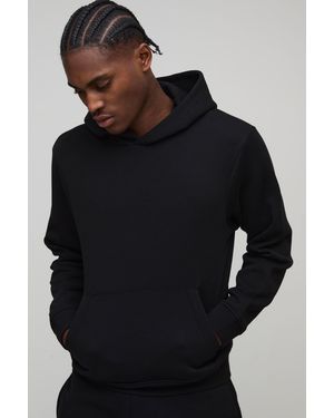 BoohooMAN Basic Boxy Over The Head Hoodie - Black