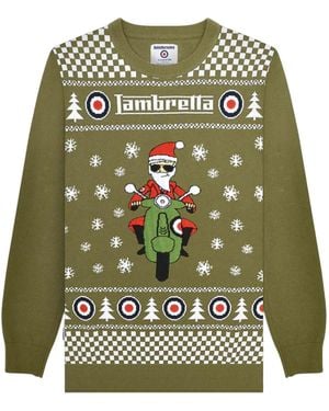 Lambretta Aw25 Scooter Christmas Jumper Cotton - Green