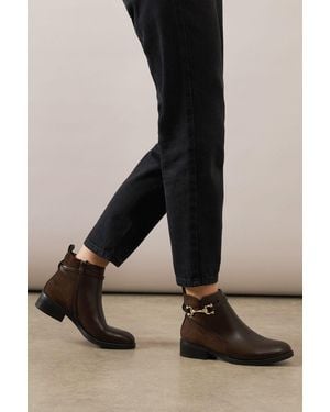 Wallis Mariannes Snaffle Detail Flat Ankle Boots - Black