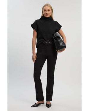 Karen Millen Ponte Buckle Belt Legging - Black